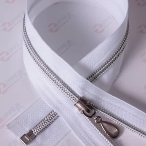 Спиральная молния Тип 7 белая, звено Silver, 50см. 1бегунок капля