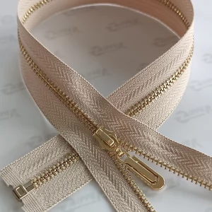 Металлическая молния Т3 бежевый, звено GOLD , 65см. I б.